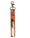 Far & Wide Hand-Tooled Key Fob in a white backdrop.