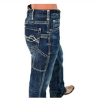Blue jeans on a white background