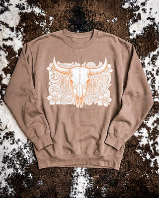 Tooled Desert Western Pullover