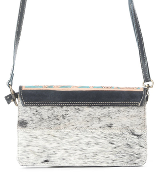 Pelagic Hair-On Leather Crossbody Wallet by Myra Bag