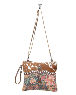 Dusa Floral Hair-On Crossbody Bag by Myra Bag