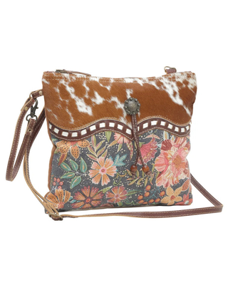 Dusa Floral Hair-On Crossbody Bag by Myra Bag