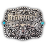 Howdy Belt Buckle - Silver