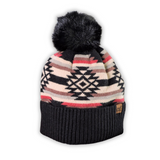 C.C. Aztec Pom Beanie - Black