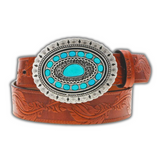 "Sue" Brown/Turquoise Hooey Belt