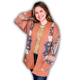 Sagebrush Aztec Cardigan - Mauve - Western Fashion - Bronco Western Supply Co.