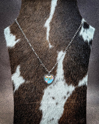 Amara Cotton Candy Stone Heart Necklace – Jewelry from Bronco Western Supply Co.