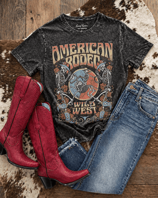 American Rodeo Graphic Tee - Black – Apparel from Bronco Western Supply Co.