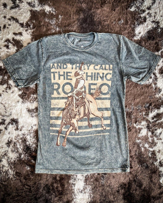 And They Call The Thing Rodeo Graphic Tee - Gray – Apparel from Bronco Western Supply Co.