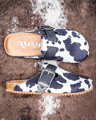 Andi Slip on Mule in Black Cow Print by Very G – Women's Shoes from Bronco Western Supply Co.