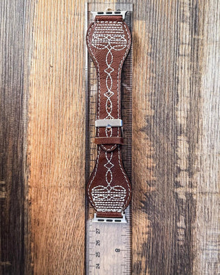 Apple Watch Band - Heritage Stitch in Brown – Accessories from Bronco Western Supply Co.