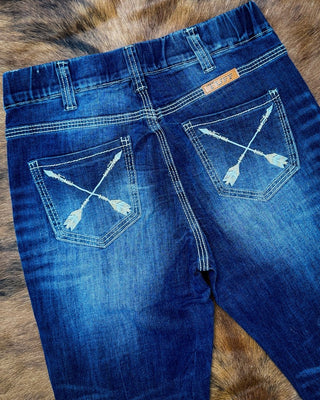 Arrows Pull On Trouser Jeans in Medium Wash by Cowgirl Tuff – Apparel from Bronco Western Supply Co.