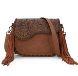 Asher Montana West Saddle Fringe Crossbody - Brown - Purses & Wallets - Montana West - Bronco Western Supply Co.