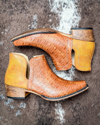 Ava Caiman Bootie in Tan by Roper – Women's Shoes from Bronco Western Supply Co.