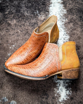 Ava Caiman Bootie in Tan by Roper – Women's Shoes from Bronco Western Supply Co.