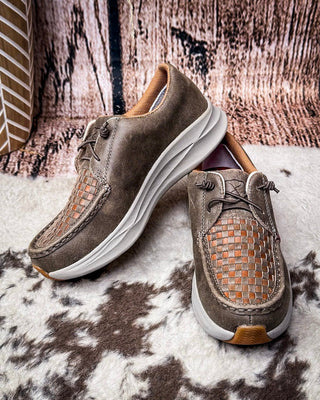 Avery Twisted X Feather X Slip - On Shoe - Taupe and Brown Multi – Women's Shoes from Bronco Western Supply Co.
