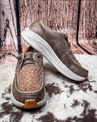 Avery Twisted X Feather X Slip - On Shoe - Taupe and Brown Multi – Women's Shoes from Bronco Western Supply Co.