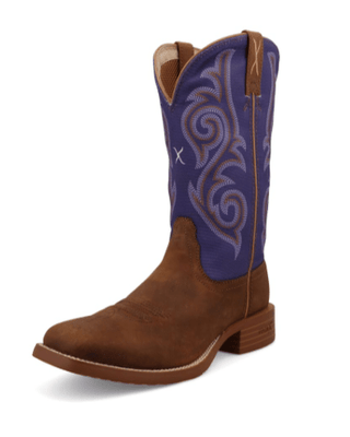 Azalea Twisted X Women's 11" Tech X Boot - Distressed Saddle and Iris – Women's Boots from Bronco Western Supply Co.