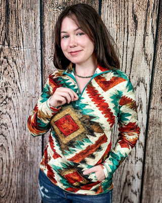 Aztec Sundown Fitted Pullover by Sterling Kreek – Apparel from Bronco Western Supply Co.