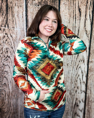 Aztec Sundown Fitted Pullover by Sterling Kreek – Apparel from Bronco Western Supply Co.