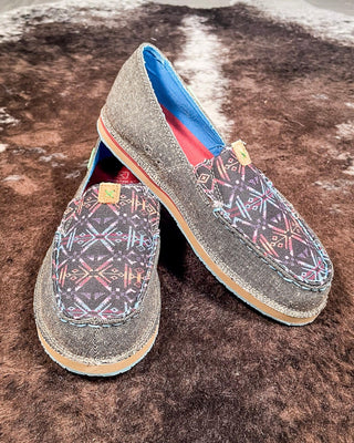 Banshee Twisted X Slip - On Loafer - Eco Dust & Blue Aztec – Women's Shoes from Bronco Western Supply Co.