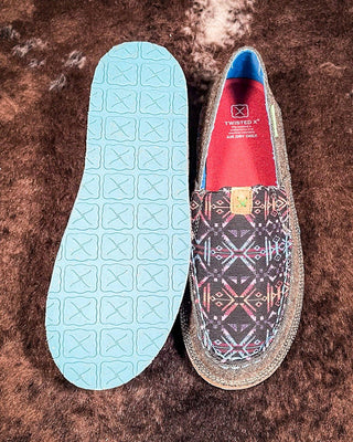 Banshee Twisted X Slip - On Loafer - Eco Dust & Blue Aztec – Women's Shoes from Bronco Western Supply Co.