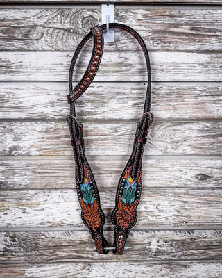 Beaded Cactus Breast Collar and Headstall - Pieces Sold Separate – Horse Tack from Bronco Western Supply Co.
