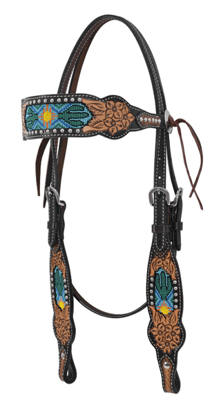 Beaded Cactus Breast Collar and Headstall - Pieces Sold Separate – Horse Tack from Bronco Western Supply Co.