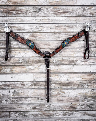 Beaded Cactus Breast Collar and Headstall - Pieces Sold Separate – Horse Tack from Bronco Western Supply Co.