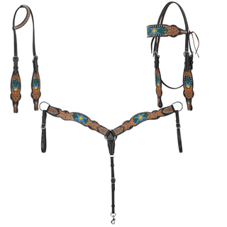 Beaded Cactus Breast Collar and Headstall - Pieces Sold Separate – Horse Tack from Bronco Western Supply Co.