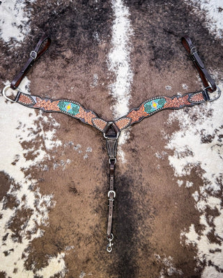 Beaded Cactus Breast Collar and Headstall - Pieces Sold Separate - Horse Tack - Rafter T Ranch Co. - Bronco Western Supply Co.