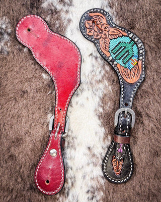 Beaded Cactus Ladies Spur Straps – Spur Straps from Bronco Western Supply Co.