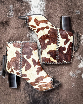Betsy Cow Print Heel in Brown by Roper – Women's Shoes from Bronco Western Supply Co.