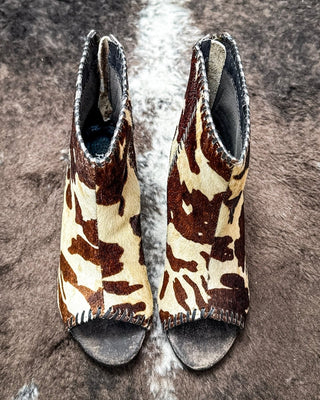 Betsy Cow Print Heel in Brown by Roper – Women's Shoes from Bronco Western Supply Co.
