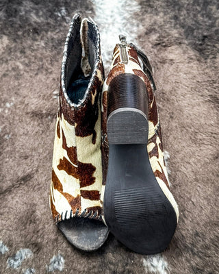 Betsy Cow Print Heel in Brown by Roper – Women's Shoes from Bronco Western Supply Co.