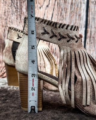 Bettina Closed Back Suede Mule Heel With Fringe by Roper – Women's Shoes from Bronco Western Supply Co.