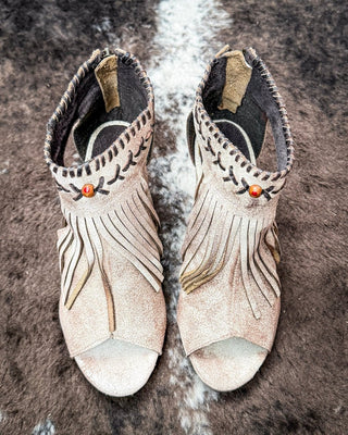 Bettina Closed Back Suede Mule Heel With Fringe by Roper – Women's Shoes from Bronco Western Supply Co.