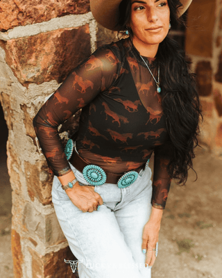 Black Horse Mesh Top – Apparel from Bronco Western Supply Co.