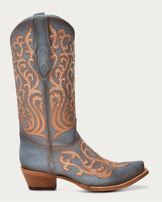Blue Honey Crystal Snip Toe Boots in Blue and Honey by Corral Boots – Women's Boots from Bronco Western Supply Co.