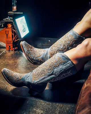 Blue Honey Crystal Snip Toe Boots in Blue and Honey by Corral Boots – Women's Boots from Bronco Western Supply Co.