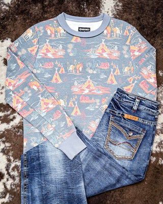 Blue Stallion Hooey Ladies Crew Sweatshirt – Apparel from Bronco Western Supply Co.