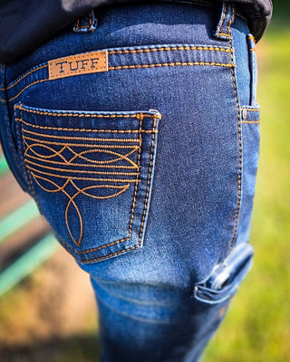 BootStitch Tan Flannel Lined Bootcut Jeans in Dark Wash by Cowgirl Tuff – Apparel from Bronco Western Supply Co.