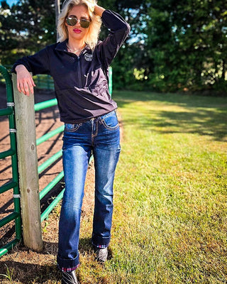 BootStitch Tan Flannel Lined Bootcut Jeans in Dark Wash by Cowgirl Tuff – Apparel from Bronco Western Supply Co.