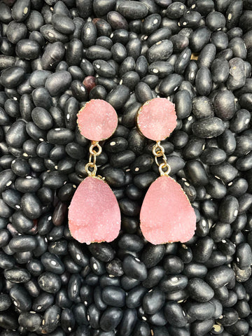 Brea Druzy Earrings - Pink - Jewelry - Bronco Western Supply Co. - Bronco Western Supply Co.