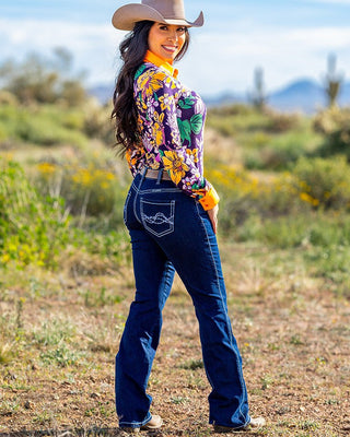 Breathe Edgy Dark Bootcut Jeans by Cowgirl Tuff – Apparel from Bronco Western Supply Co.