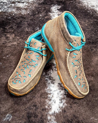 Breigh Twisted X Chukka Driving Moc - Bomber & Turquoise with Filigree – Women's Shoes from Bronco Western Supply Co.