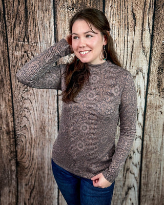 Bronzed Bloom Long Sleeve Top by Sterling Kreek – Apparel from Bronco Western Supply Co.