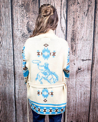 Buckaroo Aztec Rodeo Knit Sweater Cardigan - Apparel - Lucky & Blessed - Bronco Western Supply Co.