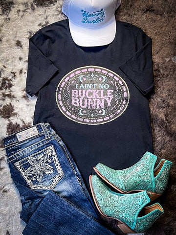 Buckle Bunny Tee - Black - Apparel - Bronco Western Supply Co. - Bronco Western Supply Co.