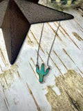 Cactus Pendant Necklace - Turquoise - Jewelry - Western Jewelry - Bronco Western Supply Co.